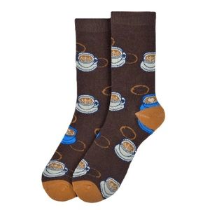 One Pair Cappuccino Theme Women's Fun Novelty Crew Socks